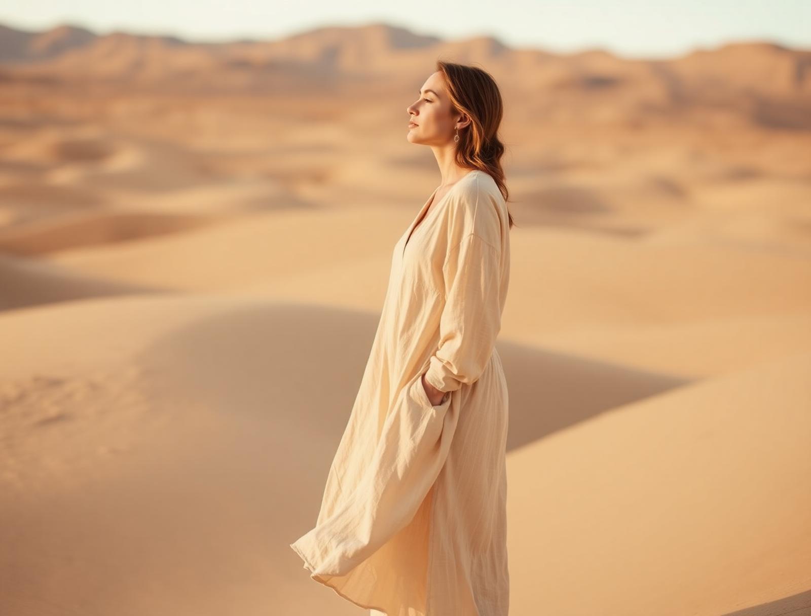 A radiant woman in warm golden afternoon light